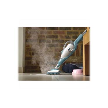 BLACK+DECKER steam-mop BHSM1610DSM - damprenser - pind/håndholdt - hvid/aqua
