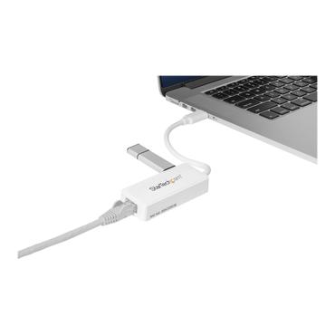 StarTech.com USB 3.0 to Gigabit Ethernet Adapter NIC w/ USB Port (White)