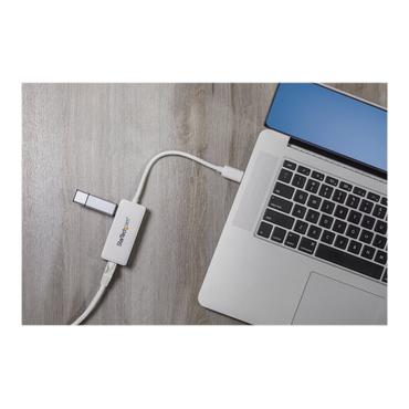 StarTech.com USB 3.0 to Gigabit Ethernet Adapter NIC w/ USB Port (White)