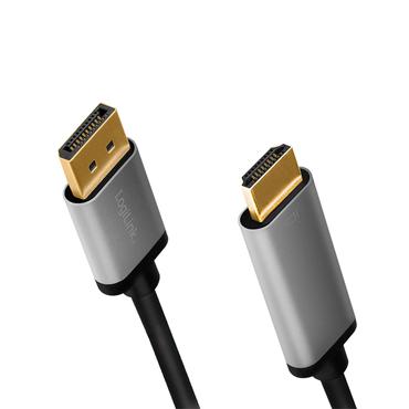 LogiLink CDA0107 videokabel adapter 2 m DisplayPort HDMI Sort, Gr&aring;