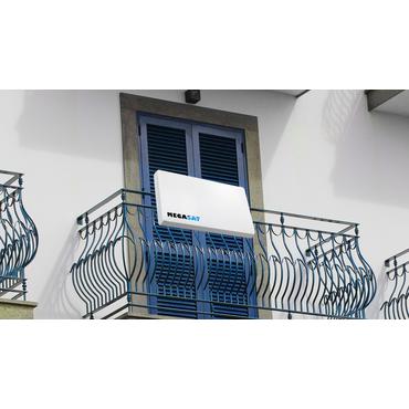 Megasat D2, 10,7 - 12,75 GHz, 1100 - 2150 MHz, 950 - 1950 MHz, 33 dBi, Horisontal/vertikal polarisering, Hvid