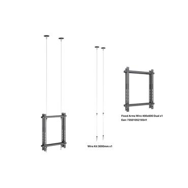 Multibrackets M Pro Series Wire 3000 monteringssats - f&ouml;r 2 LCD-bildsk&auml;rmar - svart