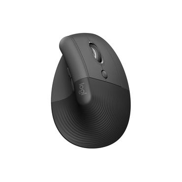 Logitech Lift Vertical Ergonomic Mouse - vertikal mus - Bluetooth, 2.4 GHz - grafit