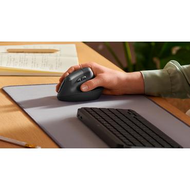 Logitech Lift Vertical Ergonomic Mouse - vertikal mus - Bluetooth, 2.4 GHz - grafit