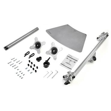StarTech.com Dual Monitor Stand, Ergonomic Free Standing Dual Monitor Desktop Stand for two 24" VESA Mount Displays, Synchronized Height Adjustable, Double Monitor Pole Mount, Silver - Double Monitor Holder (ARMDUOSS) st&auml;ll - f&ouml;r 2 monitorer - svart, silver