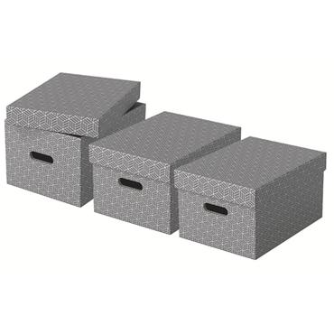 Esselte Home - opbevaringsboks - grå (pakke med 3)