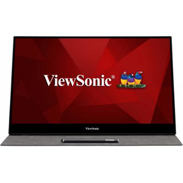 Viewsonic TD1655 computerskærm 39,6 cm (15.6") 1920 x 1080 pixel Fuld HD LED Berøringsskærm Multibruger Sort, Sølv