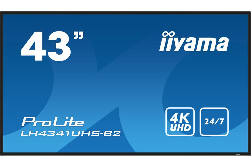 iiyama ProLite LH4341UHS-B2 43" Klass (42.5" visbar) LED-bakgrundsbelyst LCD-skärm - 4K - för digital skyltning