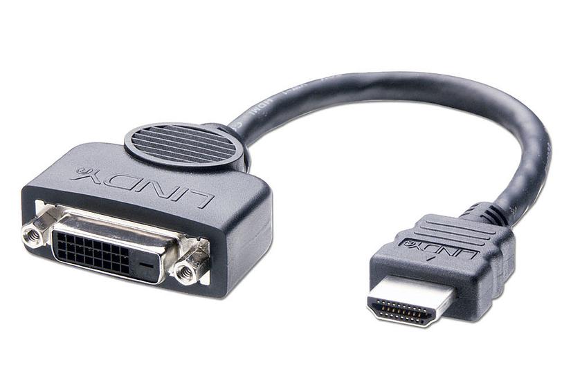 Lindy 41227 videokabel adapter 0,2 m DVI-D HDMI Sort