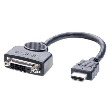 Lindy 41227 videokabel adapter 0,2 m DVI-D HDMI Sort