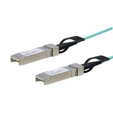 StarTech.com Cisco SFP-10G-AOC5M Compatible 5m/16.4ft 10G SFP+ to SFP+ Active Optical Fiber, 10Gbps SFP Plus/Mini GBIC/Transceiver Module Cable, Cisco Firepower ASR1000, 10GE SFP+ Cable - Lifetime Warranty (SFP10GAOC5M) - 10GBase direktkopplingskabel - 5 m - svart