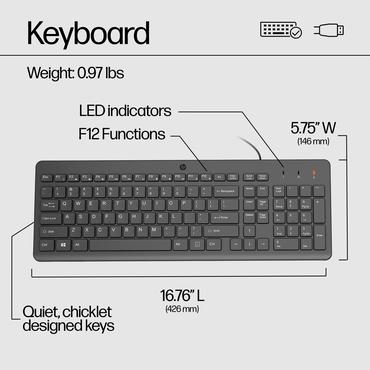 HP 150 tastatur med ledning