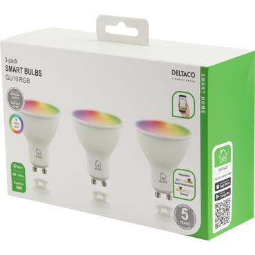 Deltaco SMART H LED lamp 3pack GU10 WiFI 2.4GHz 5W 470lm Dim