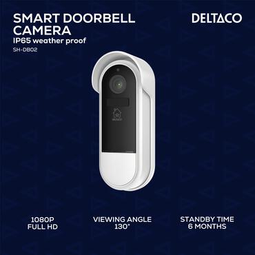 DELTACO SH-DB02 - video-intercomsystem - trådlös (802.11b, 802.11g, 802.11n) - batteridriven, växelströmsdriven