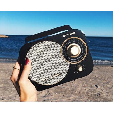 Muse M-055 RB Bærbar Analog Sort, Guld