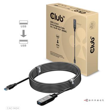 Club 3D - USB-f&ouml;rl&auml;ngningskabel - USB typ A till USB typ A - 5 m