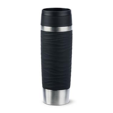 EMSA Travel Mug Waves Grande 500 ml Sort, Rustfrit stål