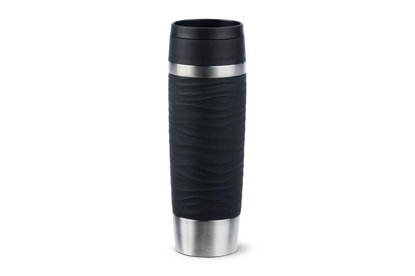 EMSA Travel Mug Waves Grande 500 ml Sort, Rustfrit stål