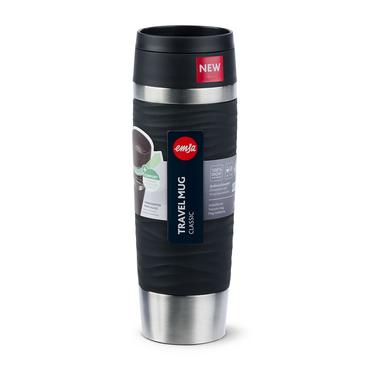 EMSA Travel Mug Waves Grande 500 ml Sort, Rustfrit stål