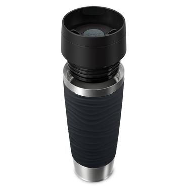 EMSA Travel Mug Waves Grande 500 ml Sort, Rustfrit stål