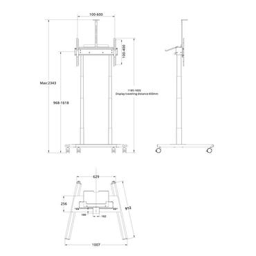 Multibrackets M Motorized Floorstand - st&auml;ll - motoriserad - f&ouml;r LCD-TV - svart