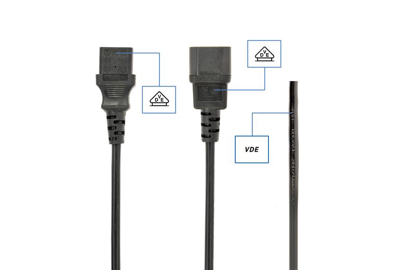 Gembird PC-189-VDE - f&ouml;rl&auml;ngningskabel f&ouml;r str&ouml;m - power IEC 60320 C13 till IEC 60320 C14 - 1.8 m