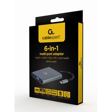 Cablexpert A-CM-COMBO6-01 - dockingstation - USB-C 3.1 - HDMI, VGA