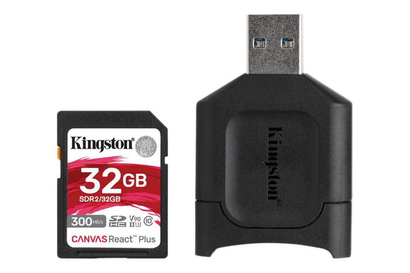 Kingston Canvas React Plus - flashhukommelseskort - 32 GB - SDHC UHS-II