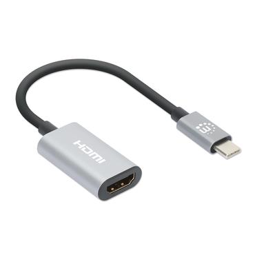 MANHATTAN USB-C auf HDMI-Adapter 4K 60Hz Alu Space grau