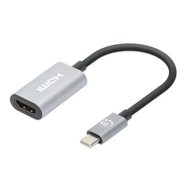 MANHATTAN USB-C auf HDMI-Adapter 4K 60Hz Alu Space grau
