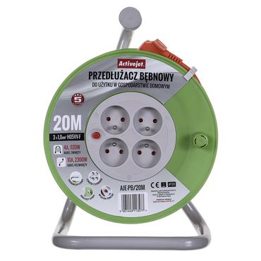 Activejet AJE-PB/20M stikd&aring;se 4 AC stikkontakt(er) Indend&oslash;rs Gr&aring;, Lime