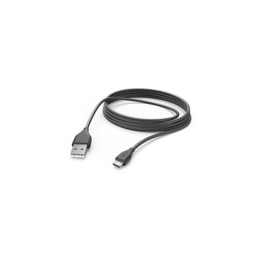 Hama 00201588 USB-kabel USB 2.0 3 m USB A Micro-USB B Sort