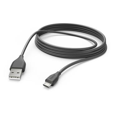 Hama 00201588 USB-kabel USB 2.0 3 m USB A Micro-USB B Sort