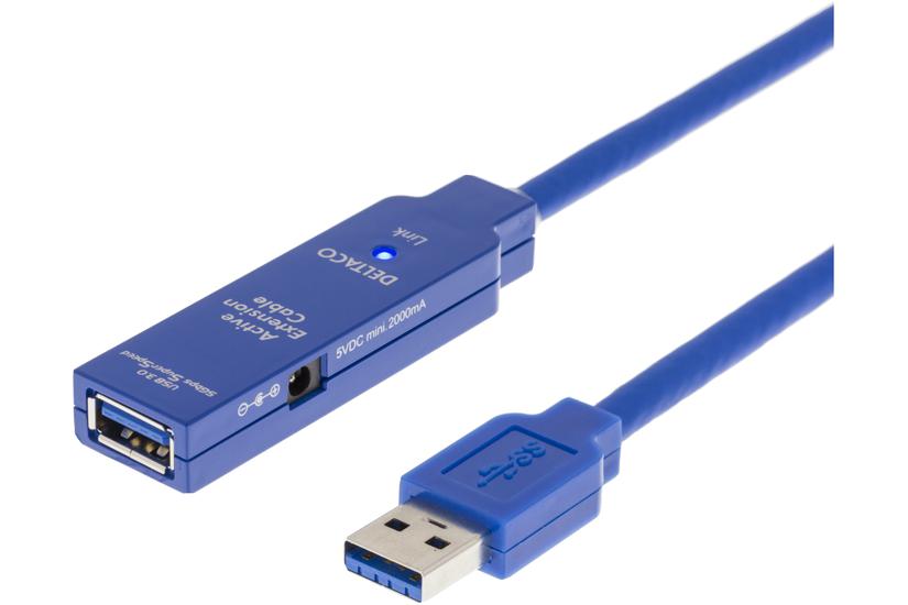 DELTACO USB3-1000 - USB-f&ouml;rl&auml;ngningskabel - USB typ A till USB typ A - 2 m