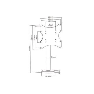 Multibrackets M VESA Bolt Down Turn 200 MAX st&auml;ll - f&ouml;r platt panel - svart