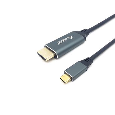 Equip 133417 videokabel adapter 3 m USB Type-C HDMI Type A (Standard) Gr&aring;, Sort