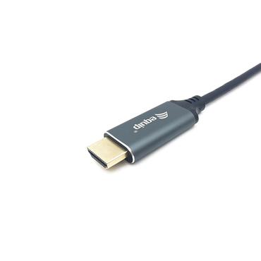 Equip 133417 videokabel adapter 3 m USB Type-C HDMI Type A (Standard) Gr&aring;, Sort