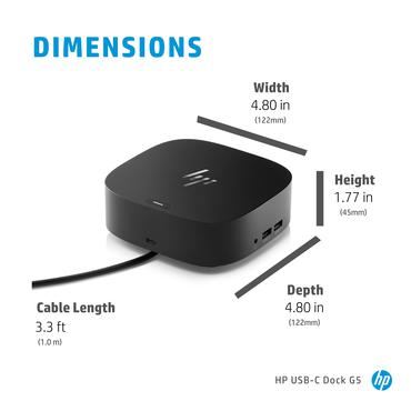 HP USB-C Dock G5 - dockingstation - USB-C - 1GbE