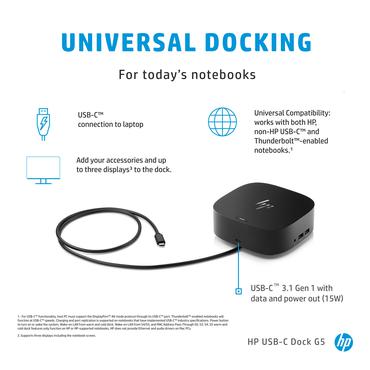 HP USB-C Dock G5 - dockingstation - USB-C - 1GbE