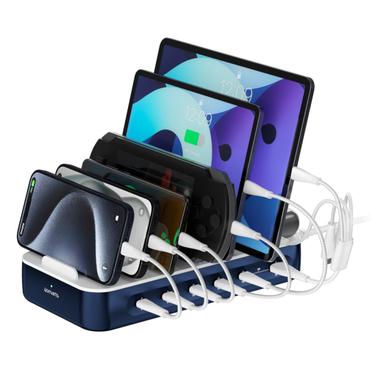 4smarts 541279 oplader til mobil enhed Universel Marinebl&aring;, Hvid Vekselstr&oslash;m Hurtig opladning Indend&oslash;rs