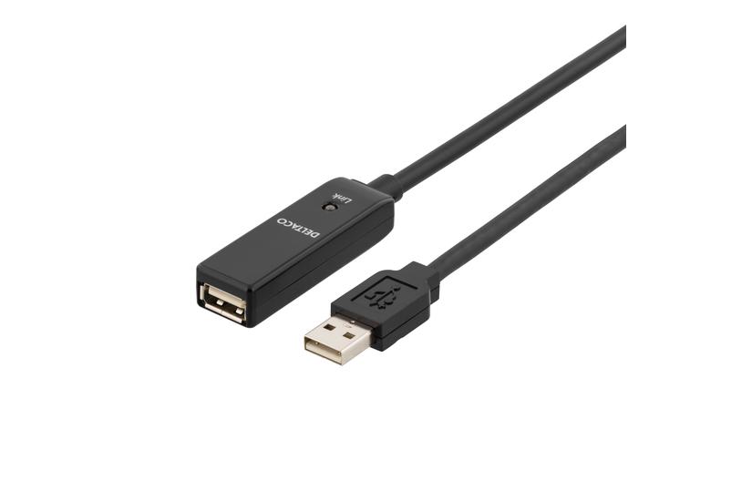 DELTACO USB2-EX10M - USB-f&ouml;rl&auml;ngningskabel - USB till USB - 10 m