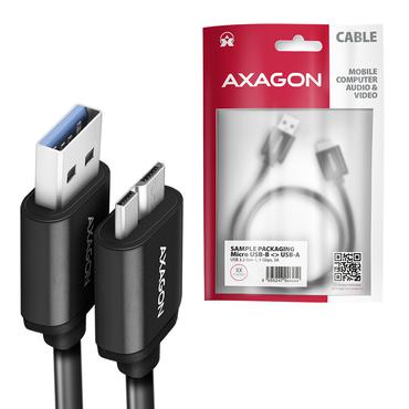 Axagon BUMM3-AM10AB USB-kabel USB 3.2 Gen 1 (3.1 Gen 1) 1 m Micro-USB B USB A Sort