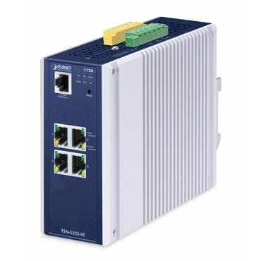 PLANET IP30 DIN-rail Industrial L2+ Administreret L2+ Gigabit Ethernet (10/100/1000) Aluminium, Blå