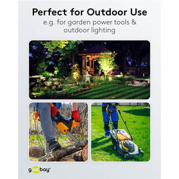 Outdoor Double Extension Cable, 10 m, black