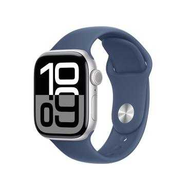 Apple Watch Series 10 OLED 42 mm Digital 374 x 446 pixel Berøringsskærm 4G Sølv Wi-Fi GPS (satellit)
