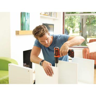 Black & Decker BDCDD12-QW bor N&oslash;glefri Sort, Orange