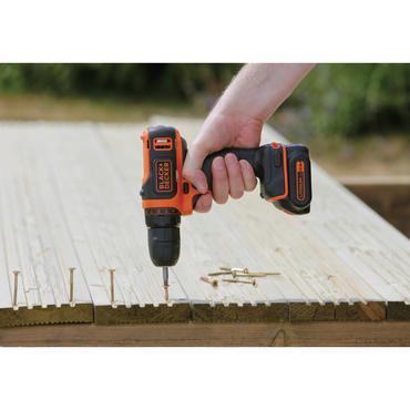 Black & Decker BDCDD12-QW bor N&oslash;glefri Sort, Orange