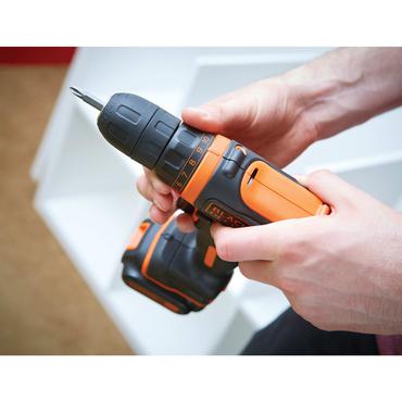 Black & Decker BDCDD12-QW bor N&oslash;glefri Sort, Orange