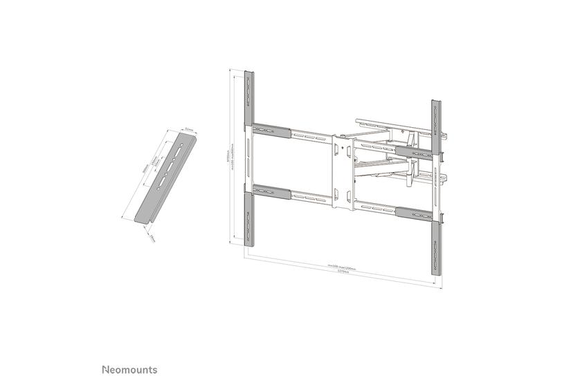Neomounts AWLS-950BL1 monteringskomponent - fullst&auml;ndig r&ouml;relse - f&ouml;r LCD-display - svart
