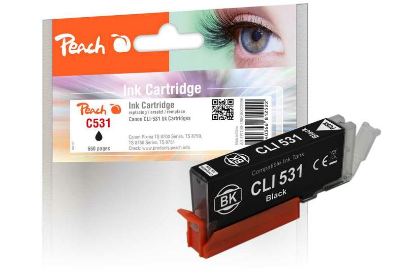 Peach Canon Patrone CLI-531, 6118B001 photo black kompatibel